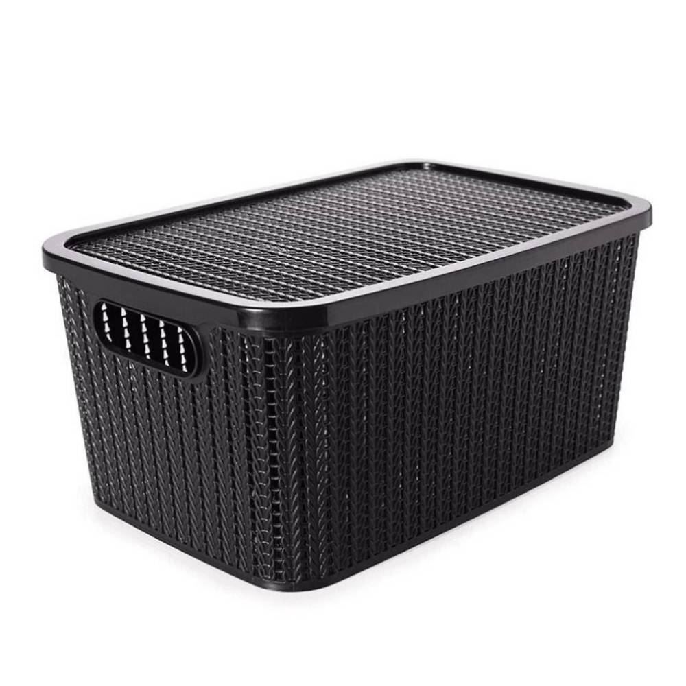Caixa Organizadora Plasútil Com Tampa 4,7 Litros - Preto