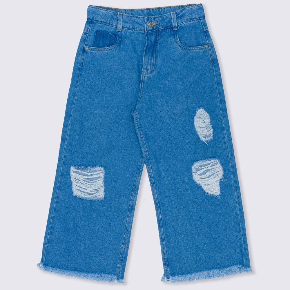 Calça 12 a 16 anos Jeans Straight Destroyed Marmelada