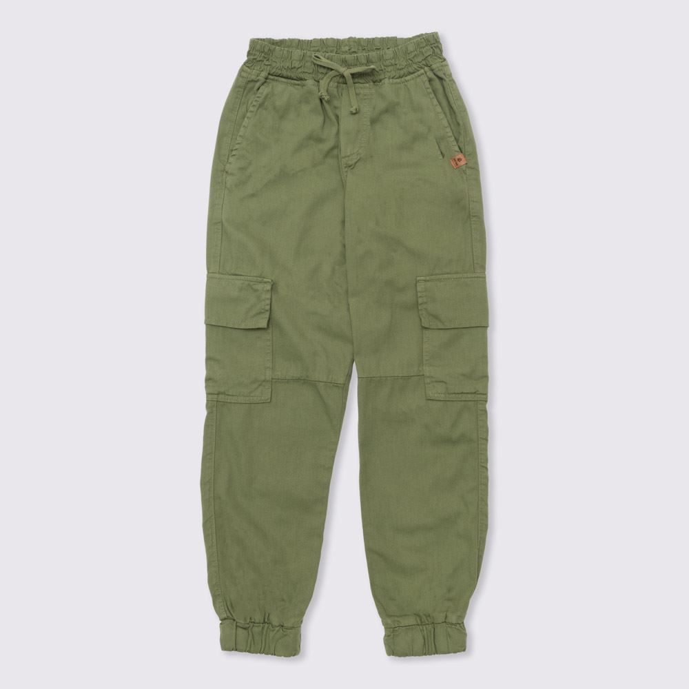 Calça 12 a 16 anos Sarja Jogger Bolso Cargo Hot Dog