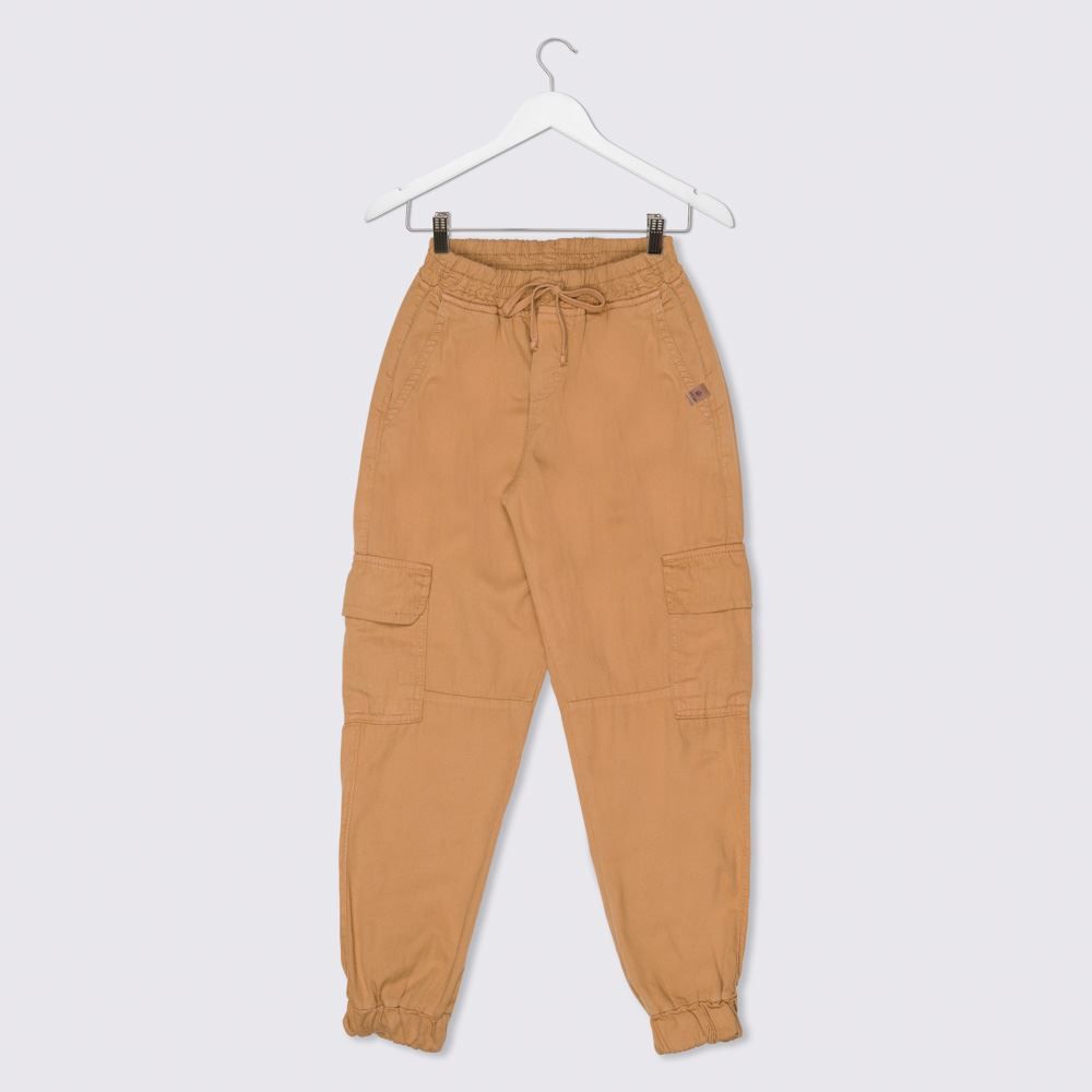Calça 12 a 16 anos Sarja Jogger Bolso Cargo Hot Dog