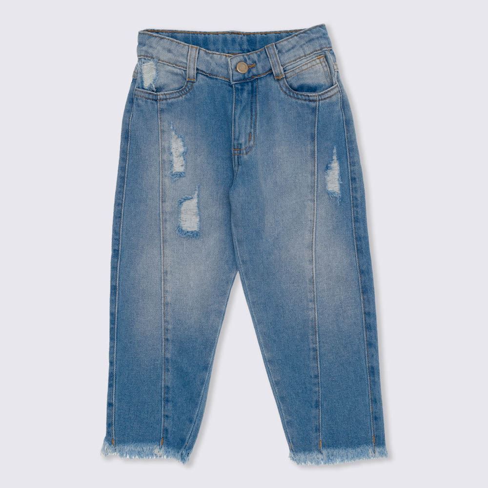 Calça 4 a 10 anos Jeans Mom Recorte Marmelada