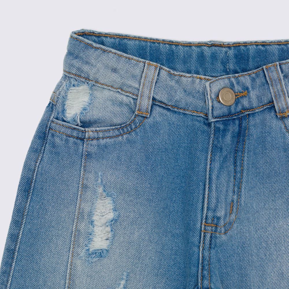 Calça 4 a 10 anos Jeans Mom Recorte Marmelada