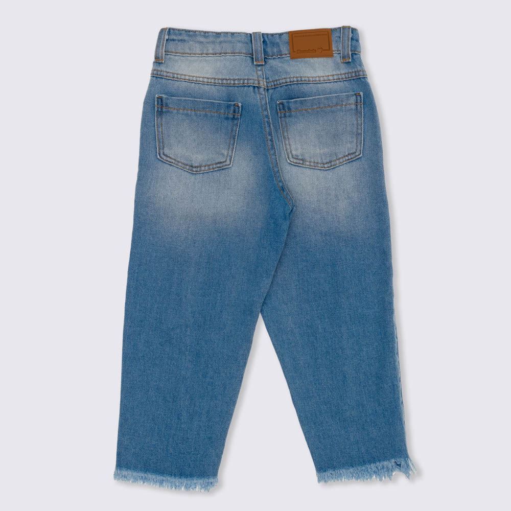 Calça 4 a 10 anos Jeans Mom Recorte Marmelada