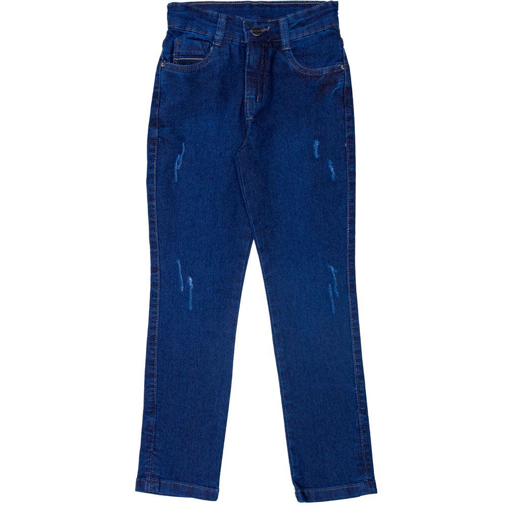 Calça 4 a 10 anos Jeans Skinny + Puídos Hot Dog