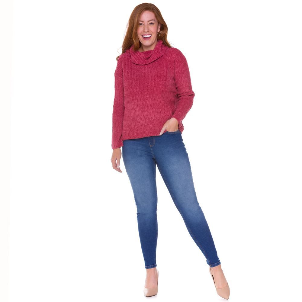 Calça Cigarrete Jeans com Used Patricia Foster