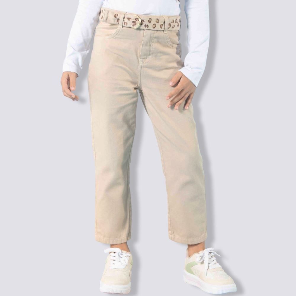 Calça De Sarja Infantil Feminina Mom 4 a 10 Anos Marmelada