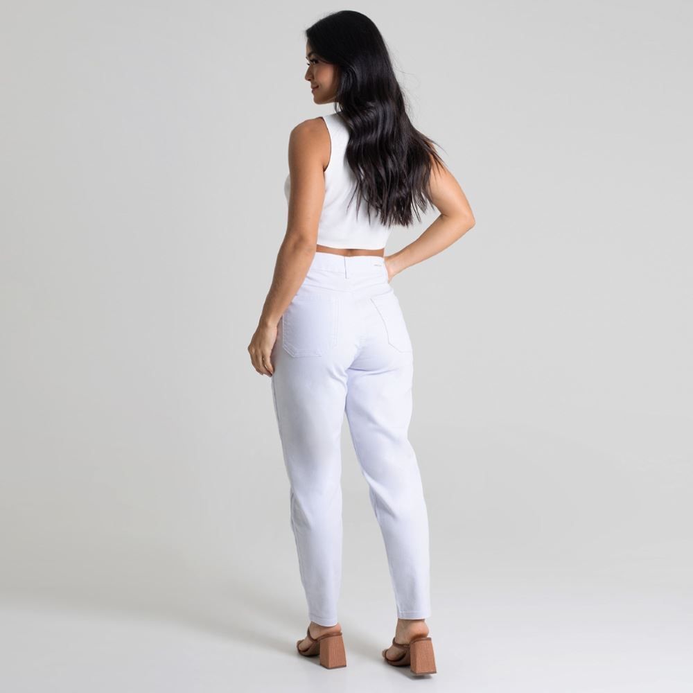 Calça Feminina Mom De Sarja Sawary
