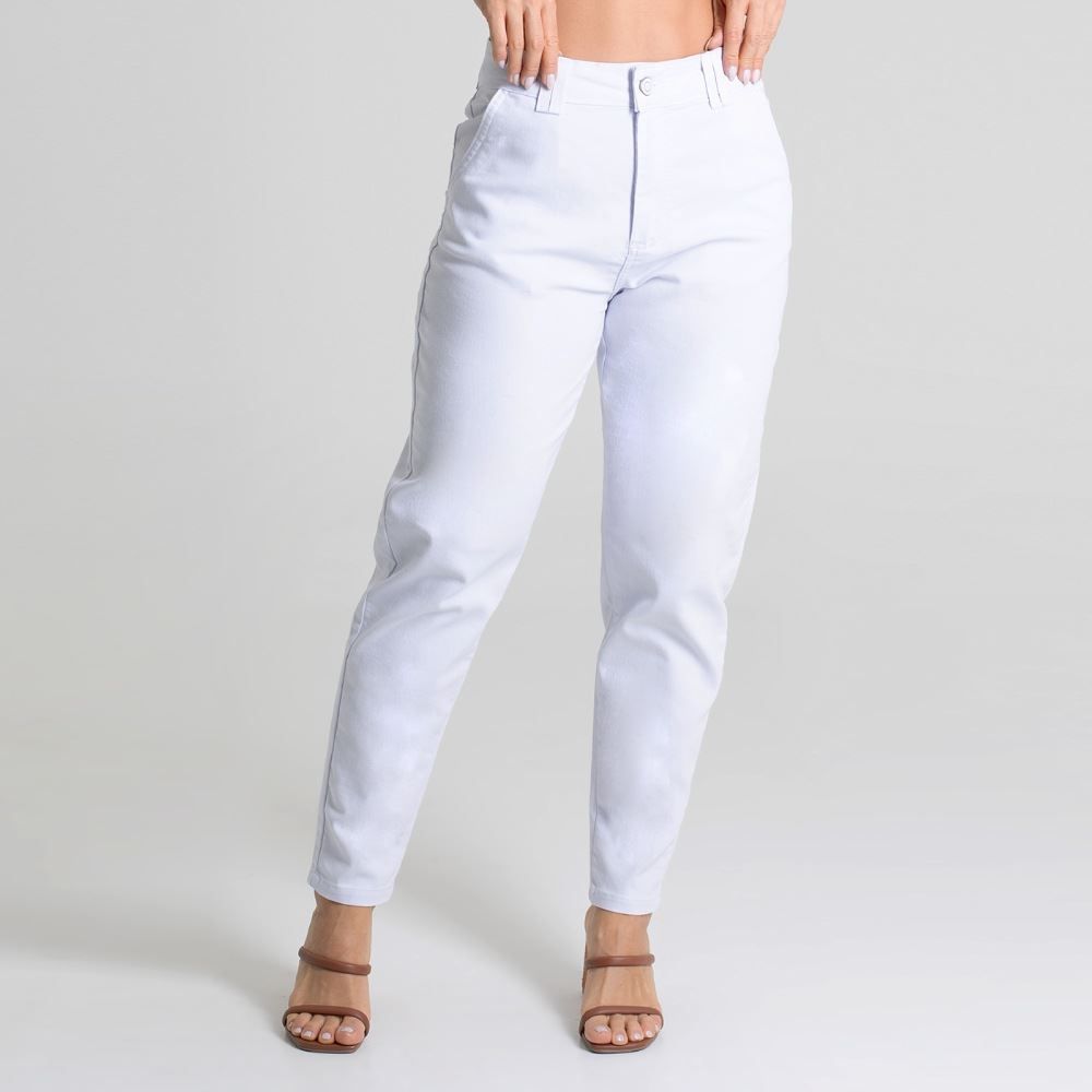 Calça Feminina Mom De Sarja Sawary