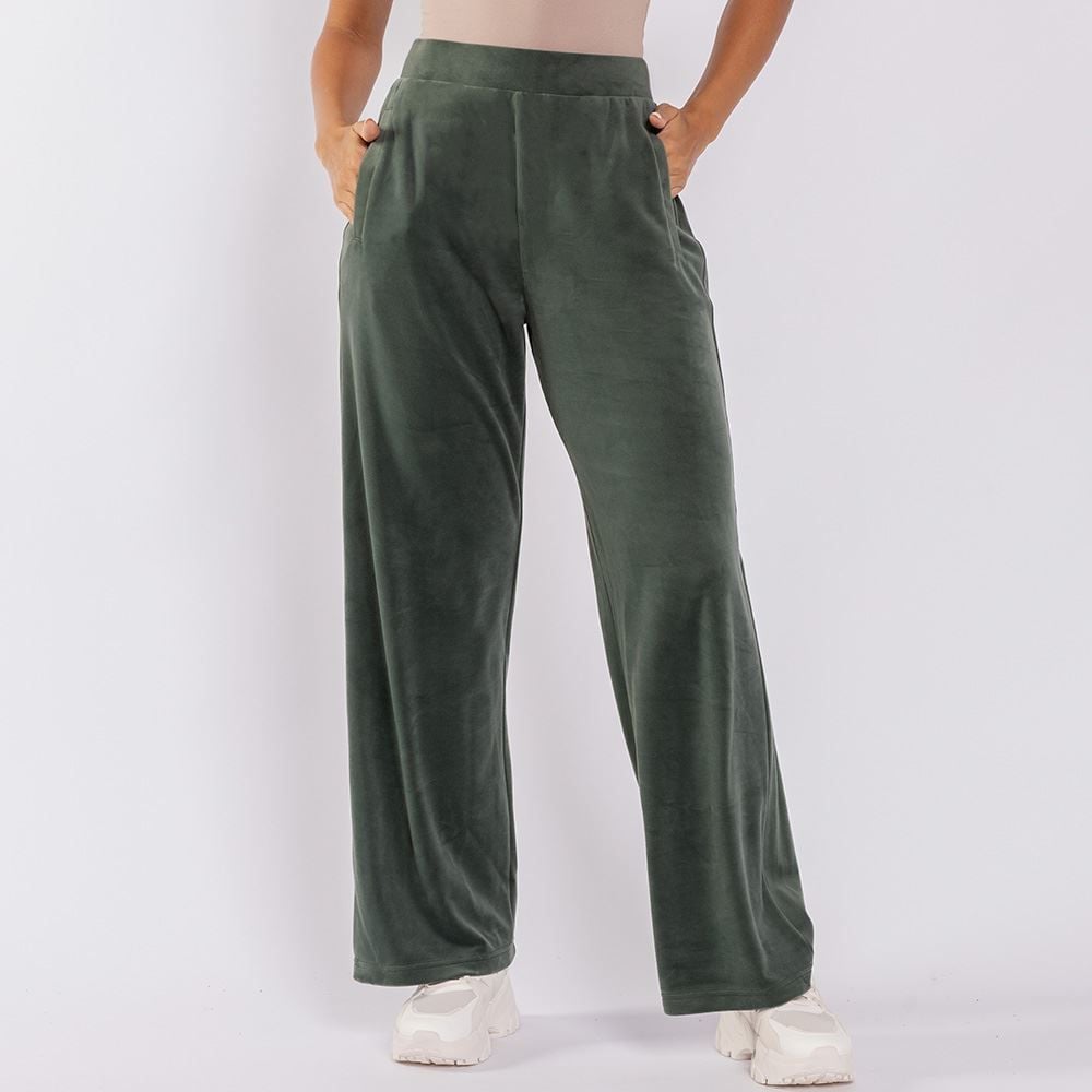 Calça Feminina Esportiva Wide Leg Em Plush Scream