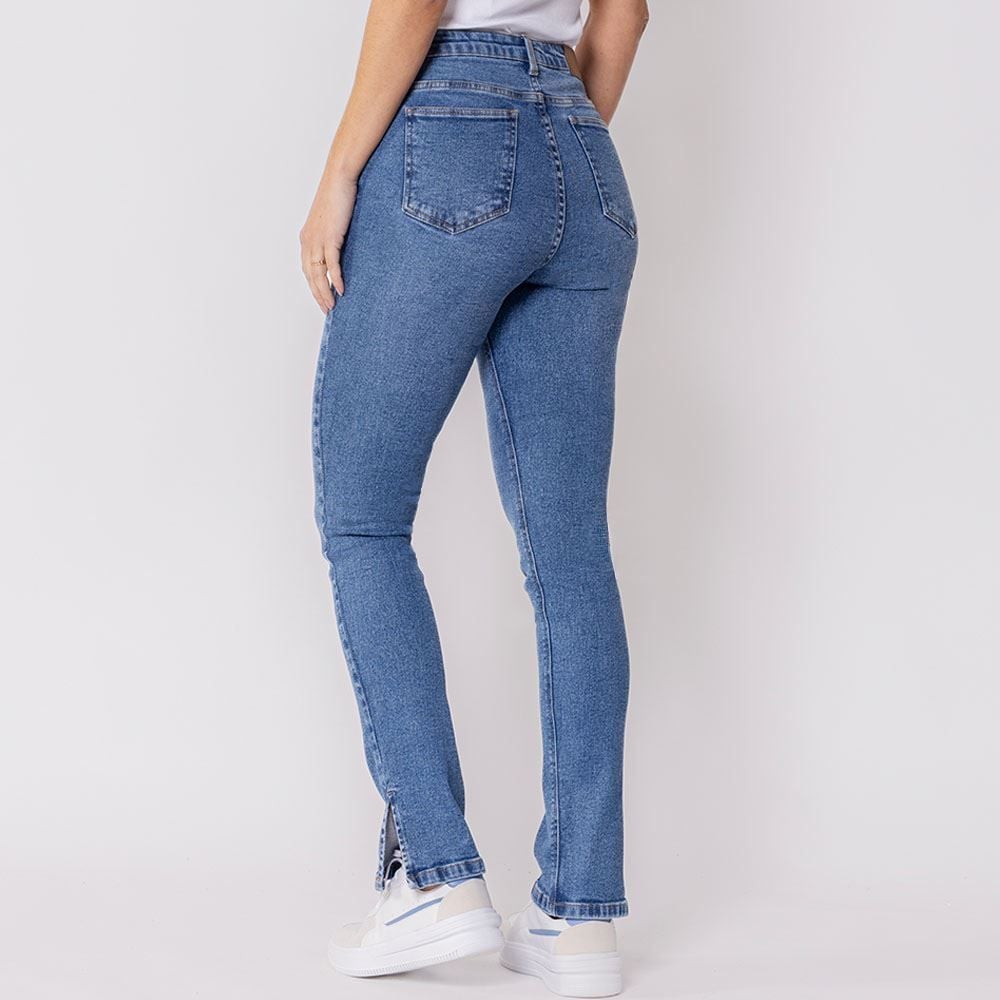 Calça Feminina Jeans Skinny Com Abertura Na Barra Patricia Foster