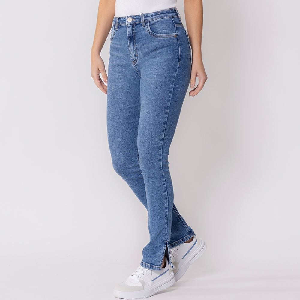 Calça Feminina Jeans Skinny Com Abertura Na Barra Patricia Foster