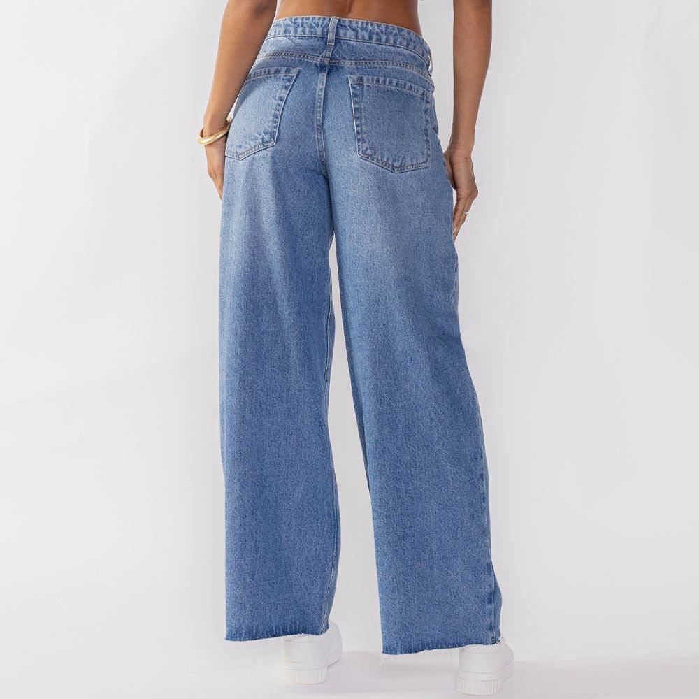 Calça Feminina Jeans Wide Leg Patricia Foster