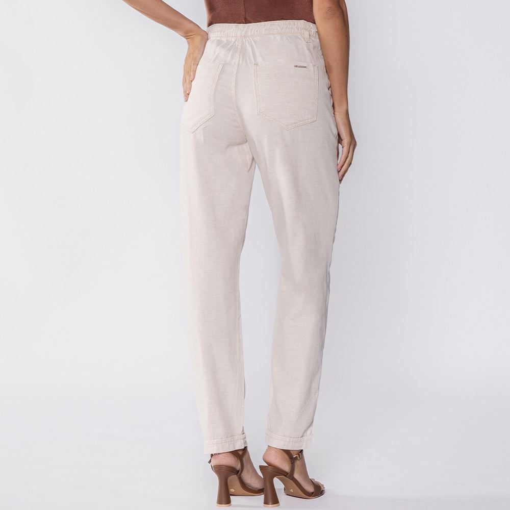 Calça Feminina Mom Em Linho Sawary