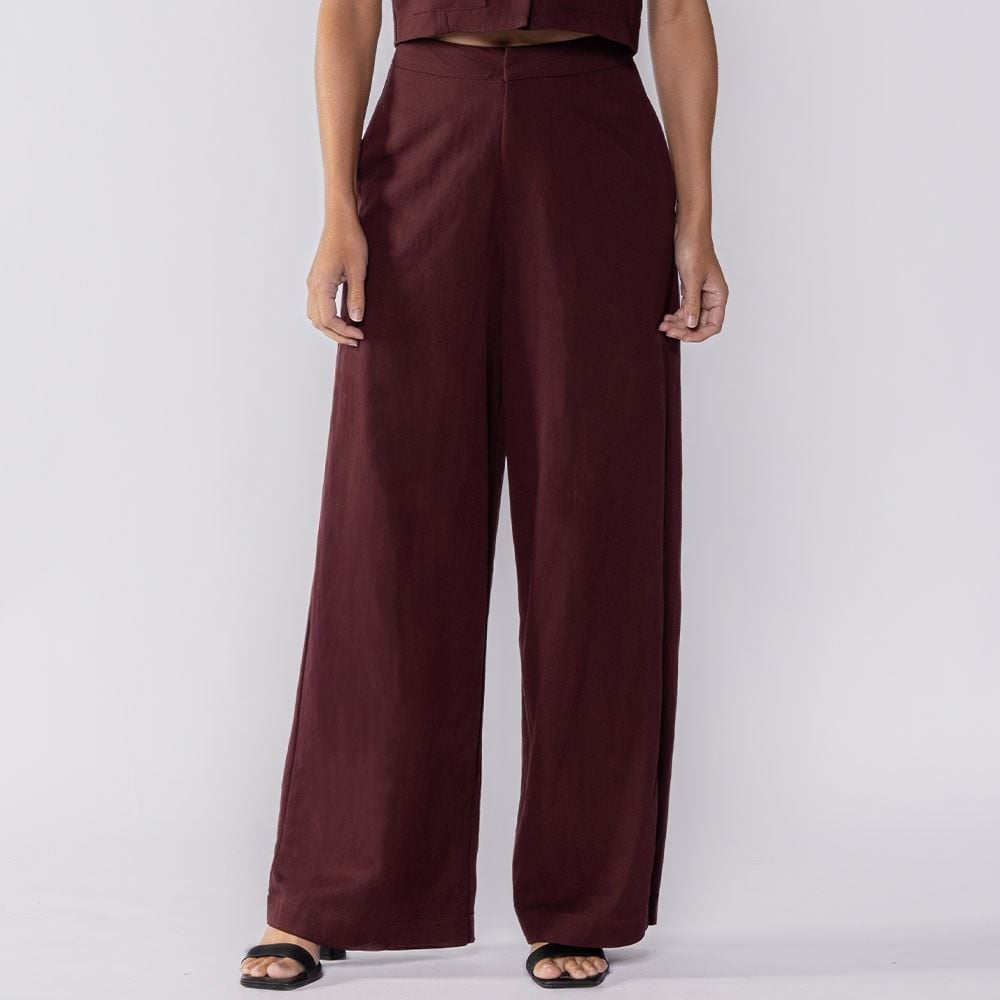 Calça Feminina Pantalona De Poliamida Patricia Foster