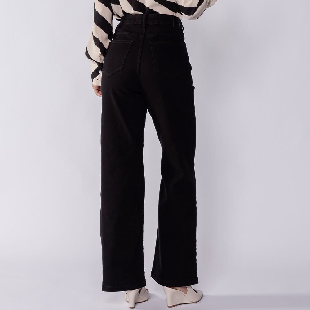 Calça Feminina Wide Leg Collor Sarja Boby Blues