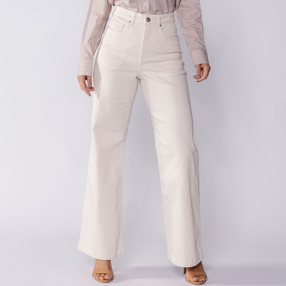 Calça Feminina Wide Leg Collor Sarja Boby Blues