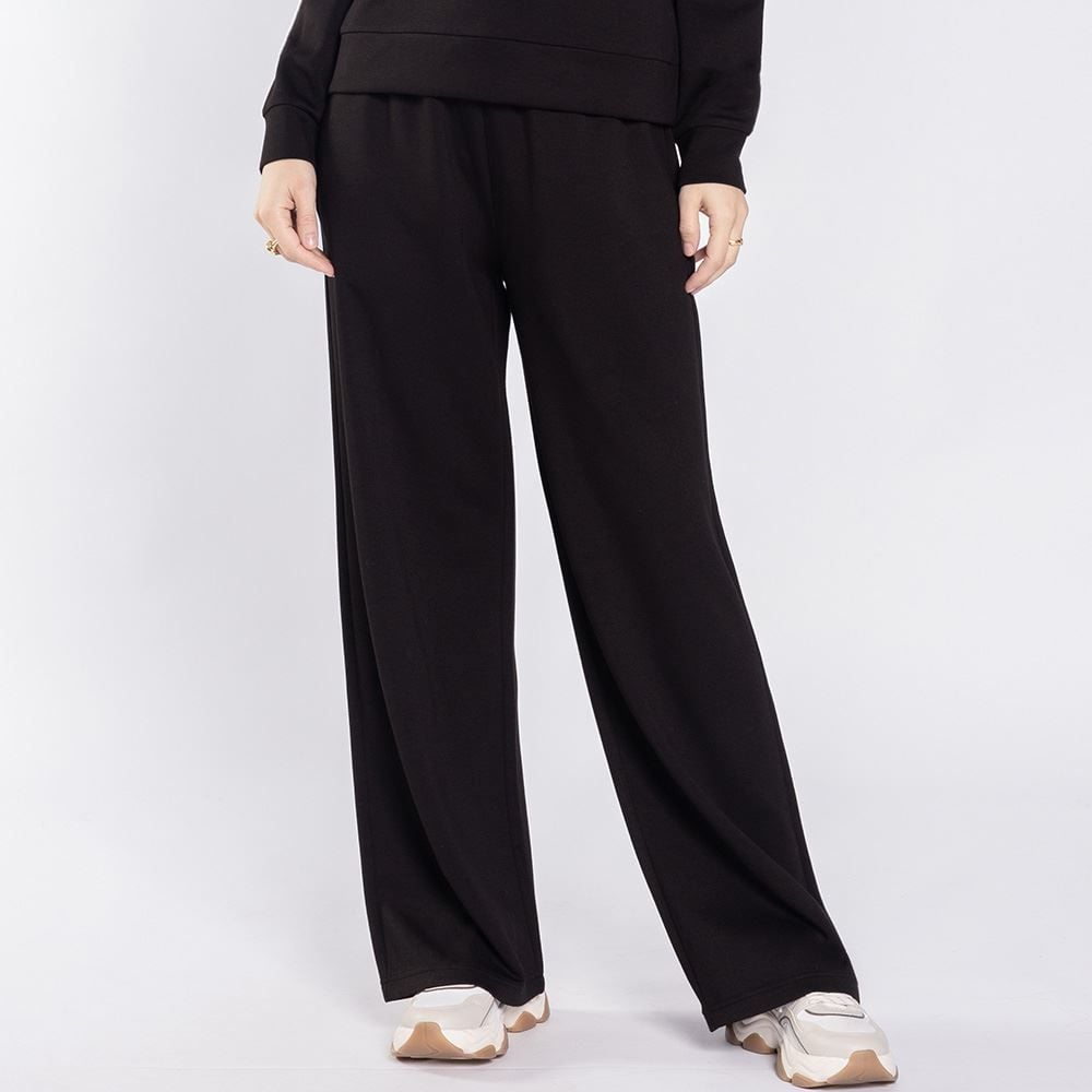 Calça Feminina Wide Leg Em Moletom Patricia Foster