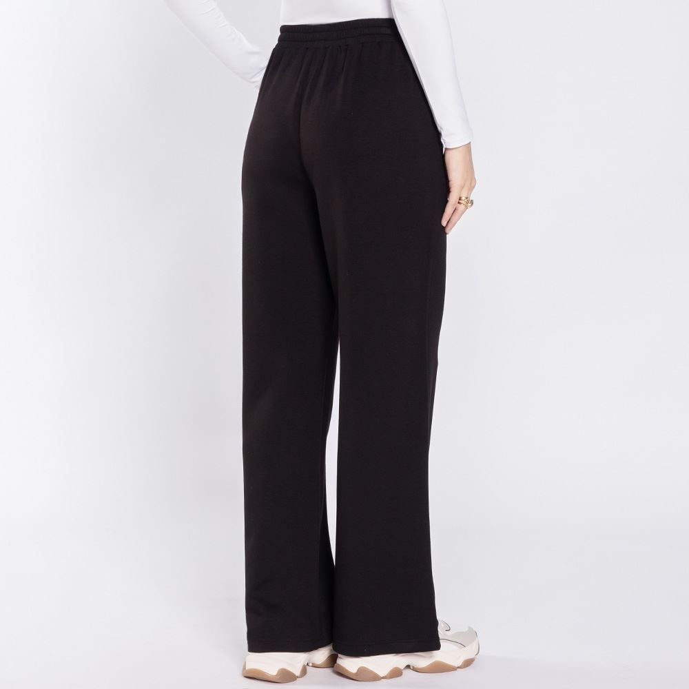Calça Feminina Wide Leg Em Moletom Patricia Foster