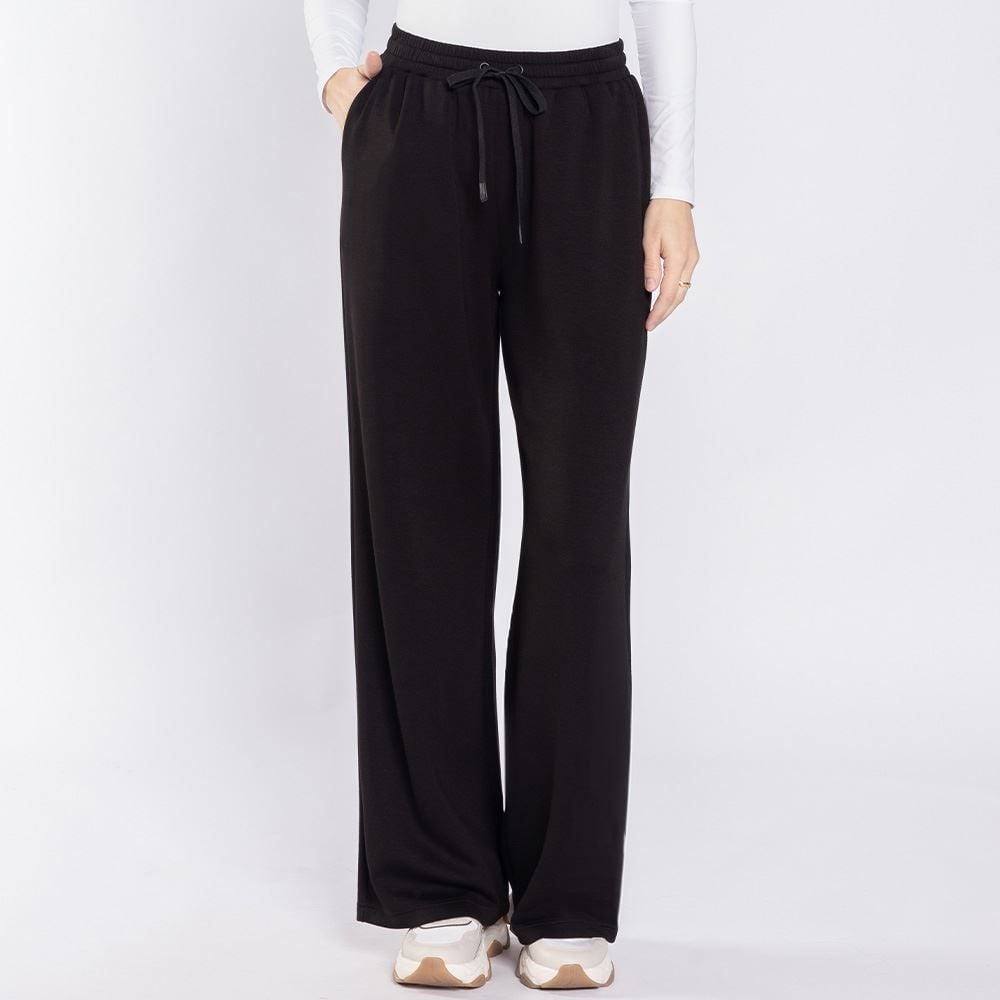 Calça Feminina Wide Leg Em Moletom Patricia Foster