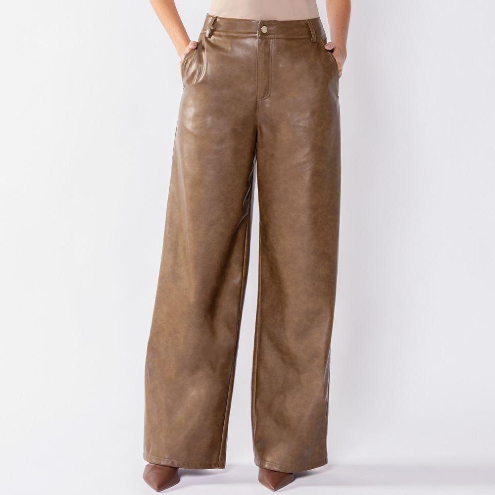 Calça Feminina Wide Leg Em PU Boby Blues