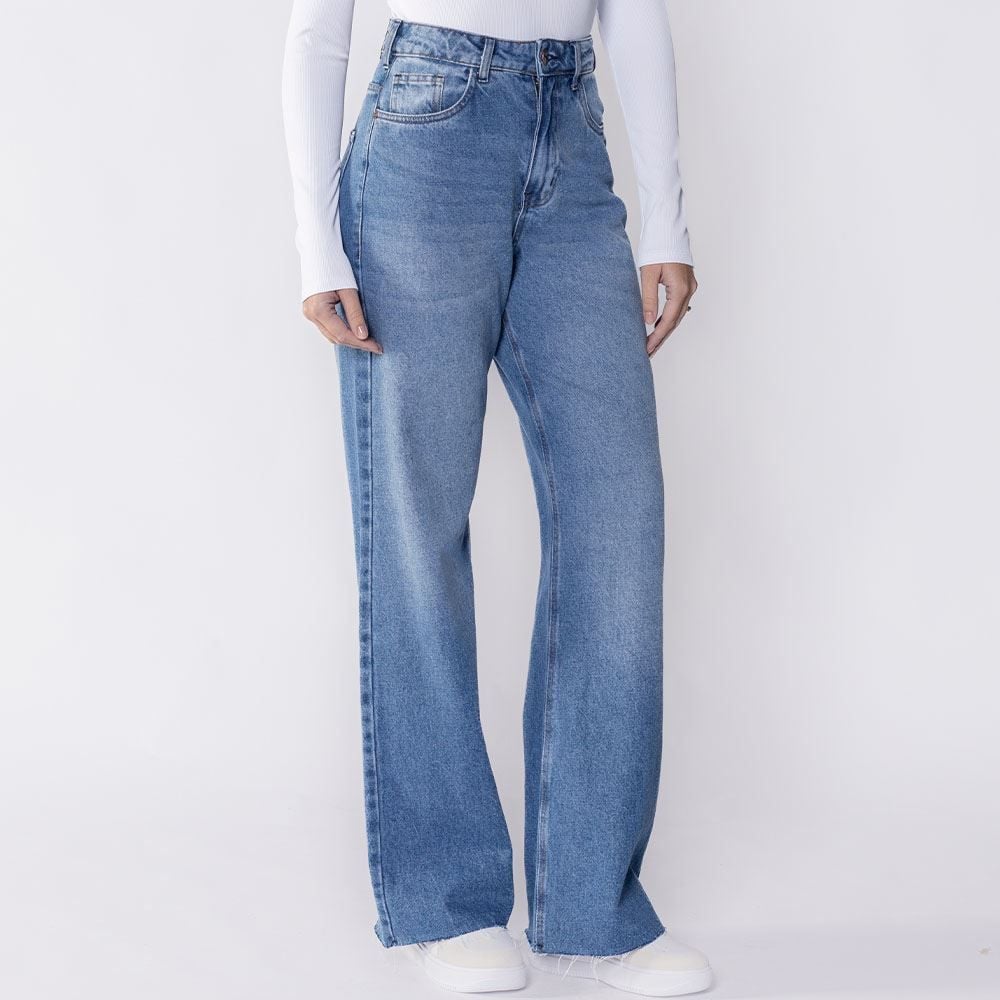 Calça Feminina Wide Leg Jeans Boby Blues