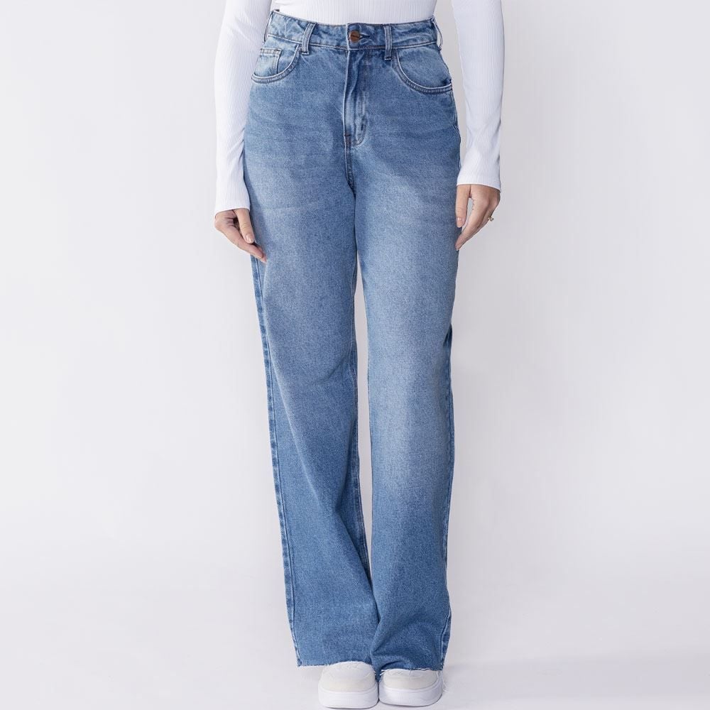 Calça Feminina Wide Leg Jeans Boby Blues