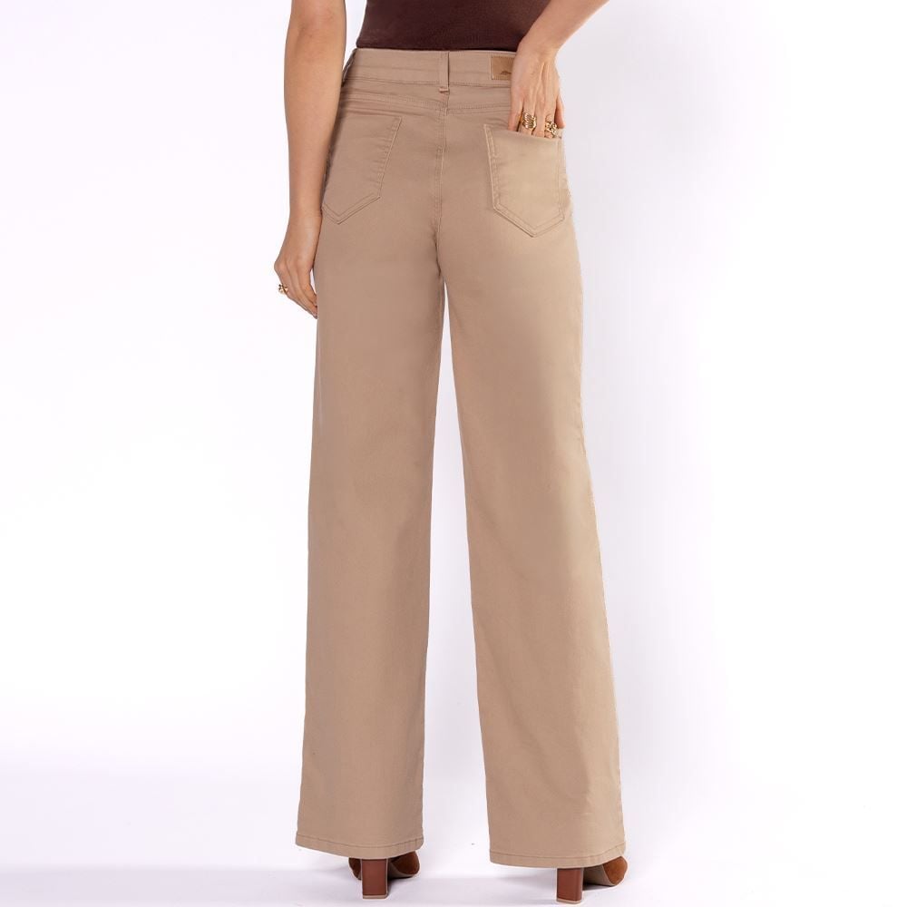 Calça Feminina Wide Leg Sarja Sawary