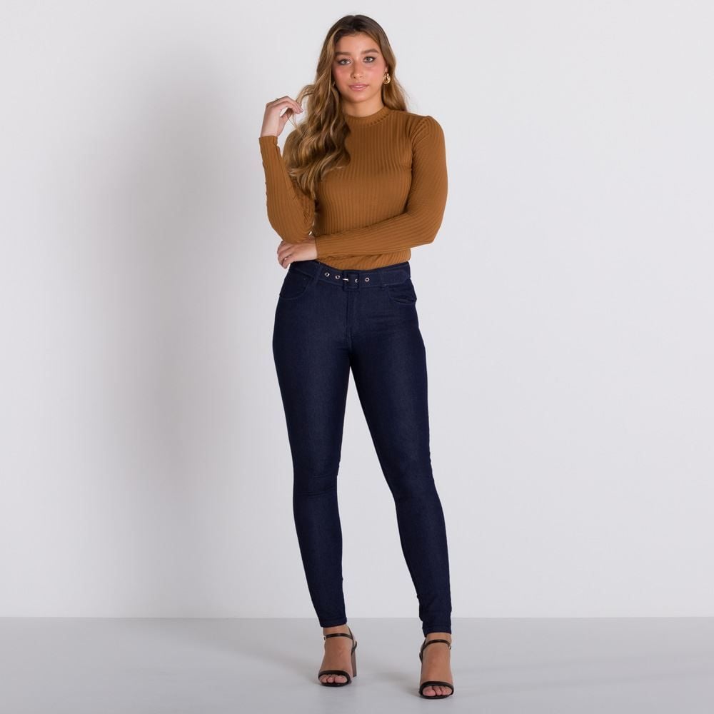 Calça Jeans Amaciada Skinny com Cinto By Sabrina Sato