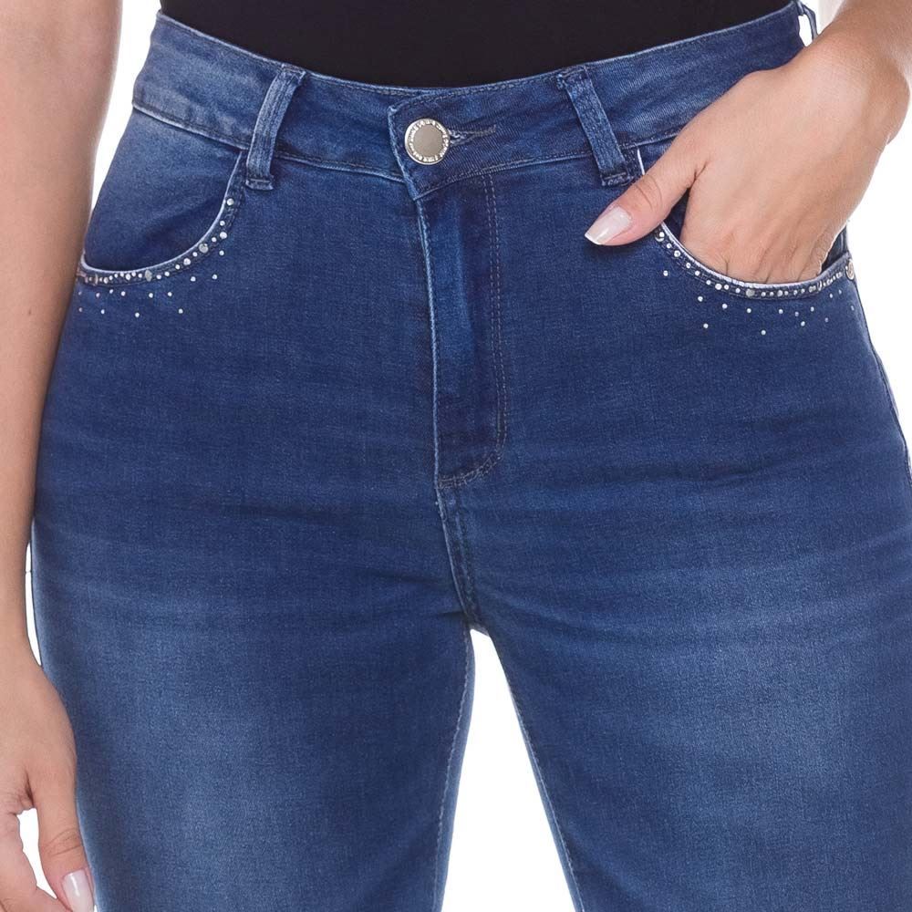 Calça Jeans Cigarrete com Strass nos Bolsos Zune By Sabrina Sato