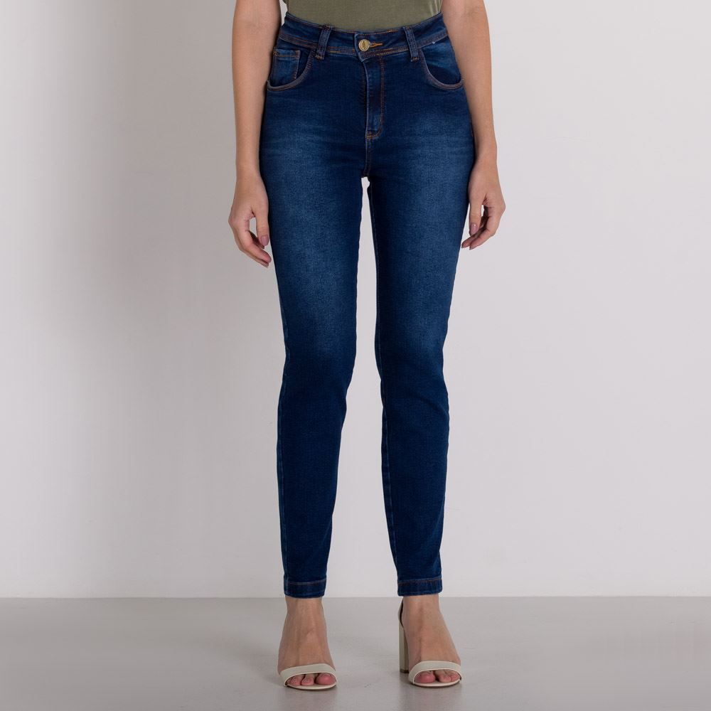 Calça Jeans Cigarrete Escura Patricia Foster