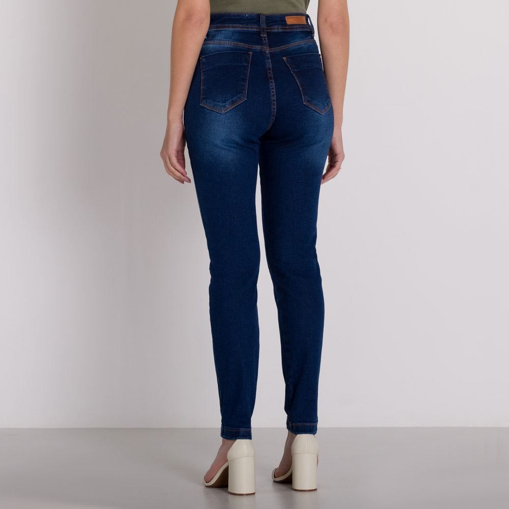 Calça Jeans Cigarrete Escura Patricia Foster