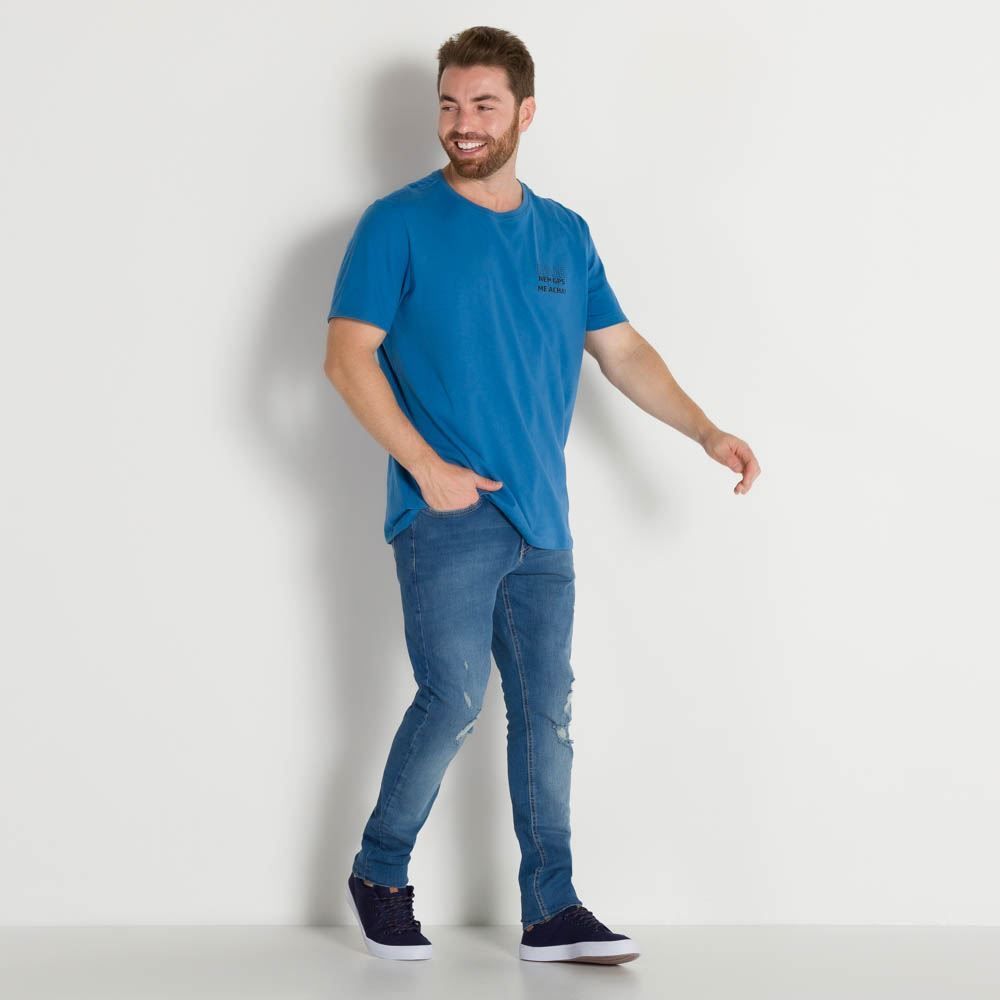 Calça Jeans Com Puídos Skinny Thing