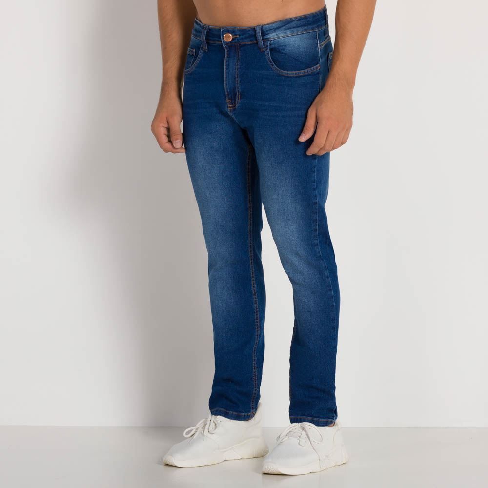 Calça Jeans Denim Médio Slim Marc Alain