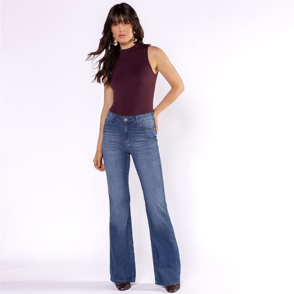 Calça Jeans Feminina Flare Patricia Foster