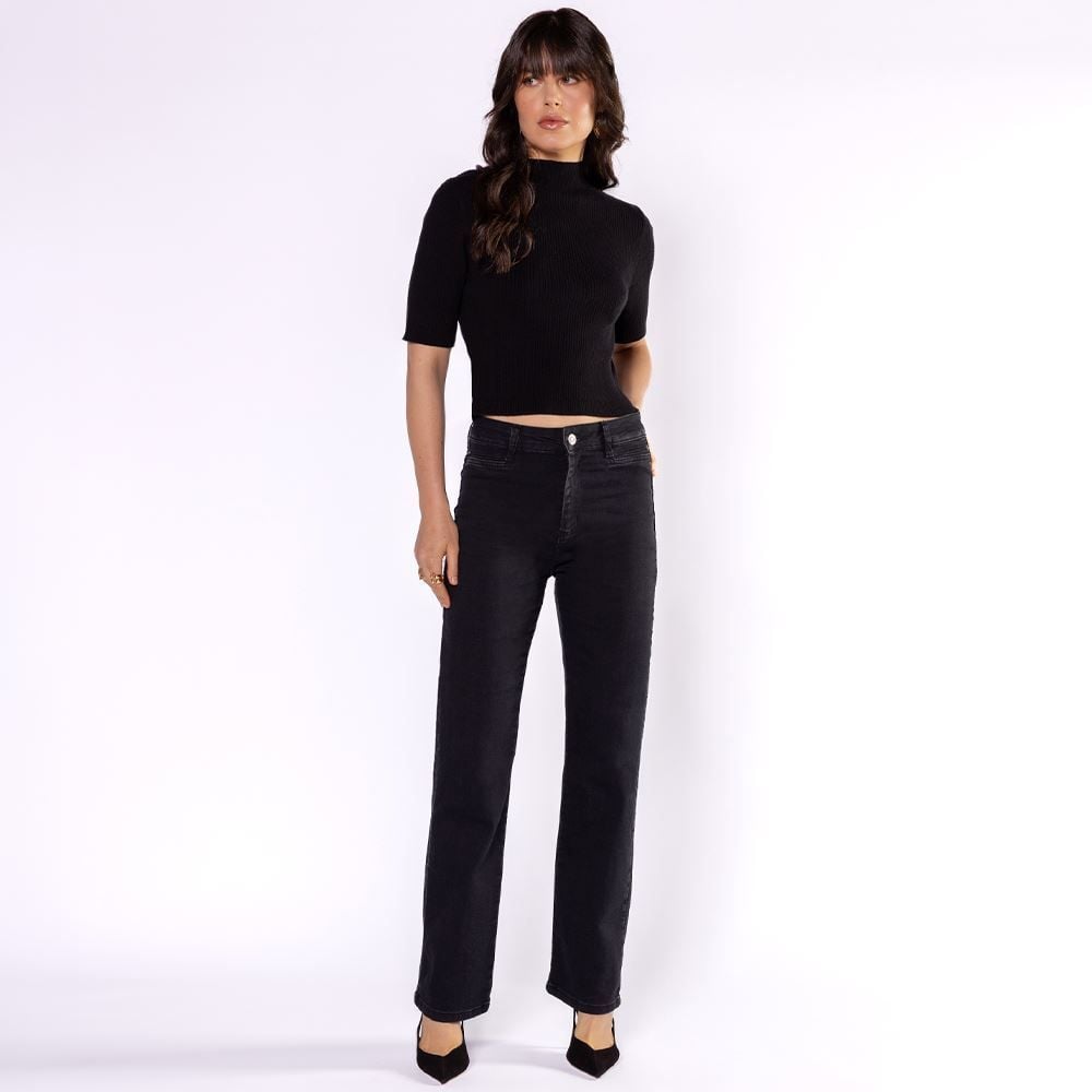 Calça Jeans Feminina Reta Sawary