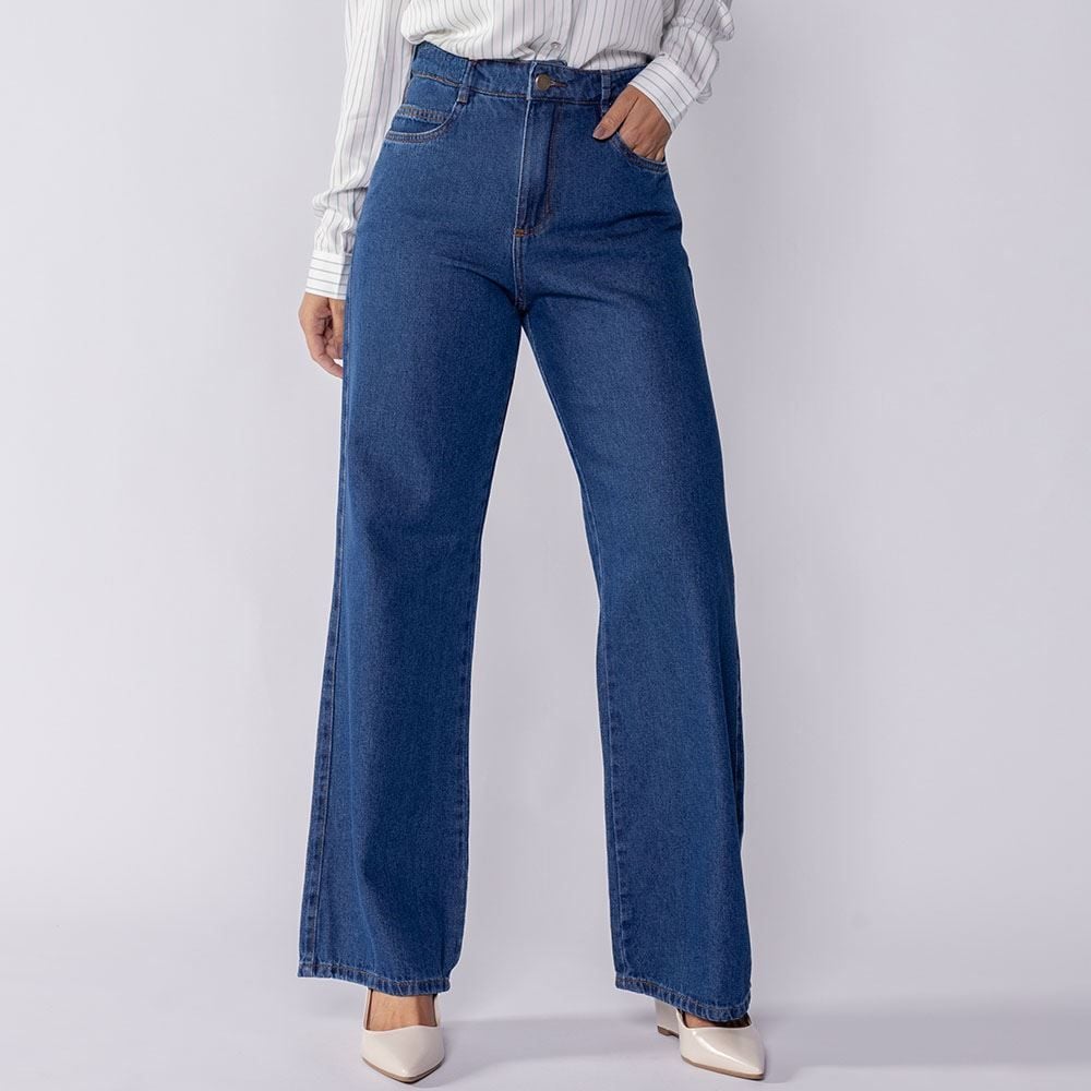 Calça Jeans Feminina Wide Leg Patricia Foster