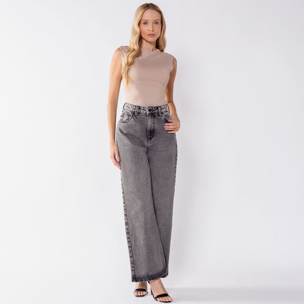 Calça Jeans Feminina Wide Leg Reta Boby Blues