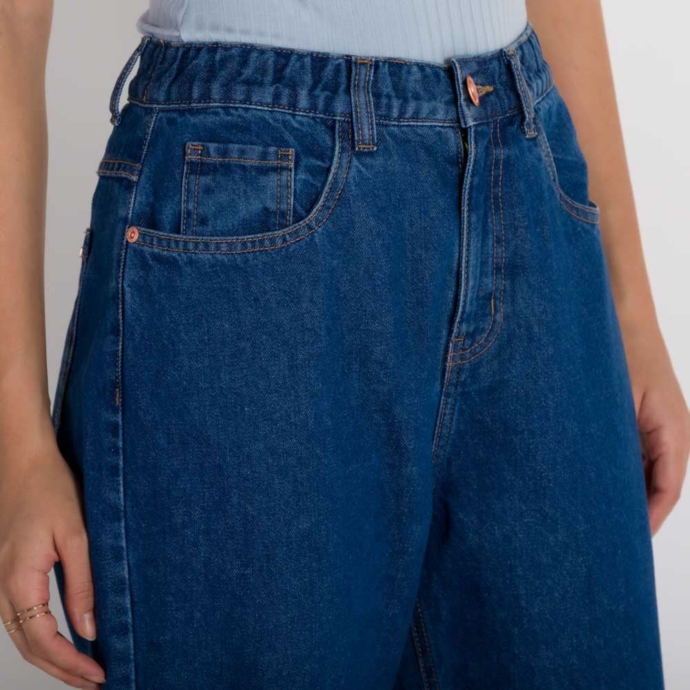 Calça Jeans Mom com Elástico no Cós Patricia Foster