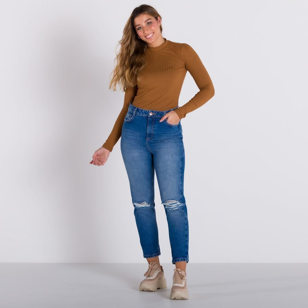 Calça Jeans Mom Rasgos Boby Blues