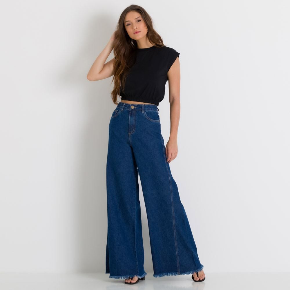 Calça Jeans Pantalona Patrícia Foster