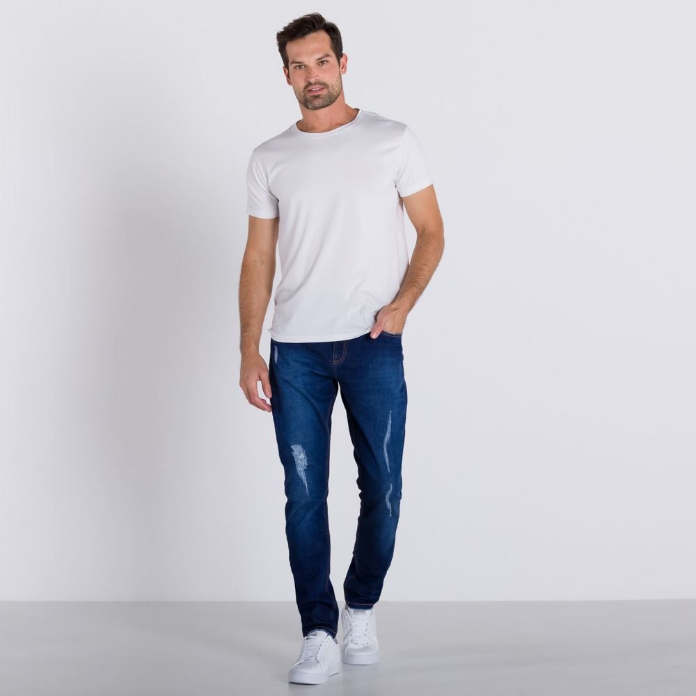 Calça Jeans Skinny Barra Desfiada Thing