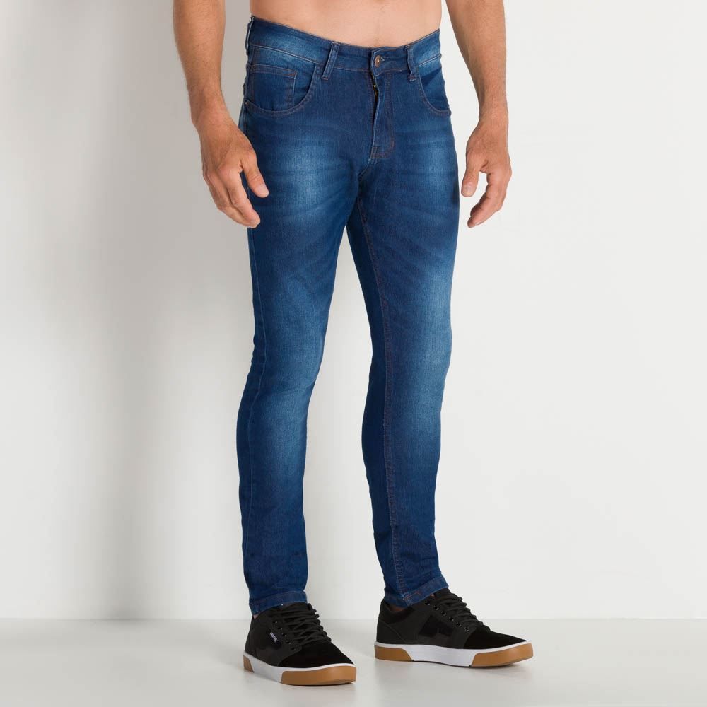 Calça Jeans Skinny Bigodes a Laser Marc Alain