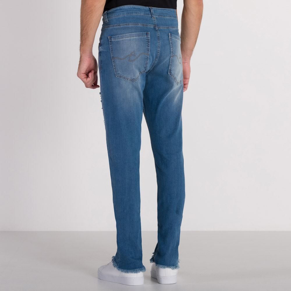 Calça Jeans Skinny com Rasgos Thing