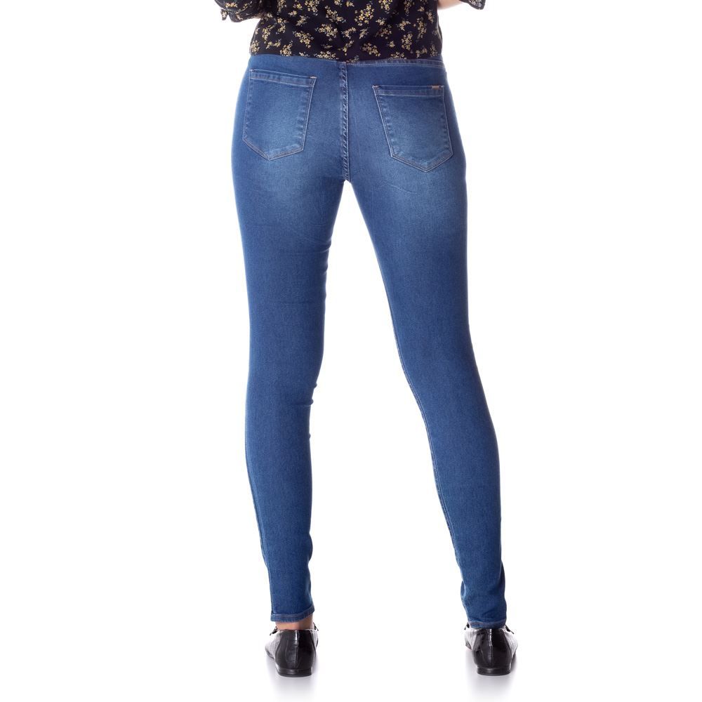 Calça Jeans Skinny com Used e Puídos Patrícia Foster