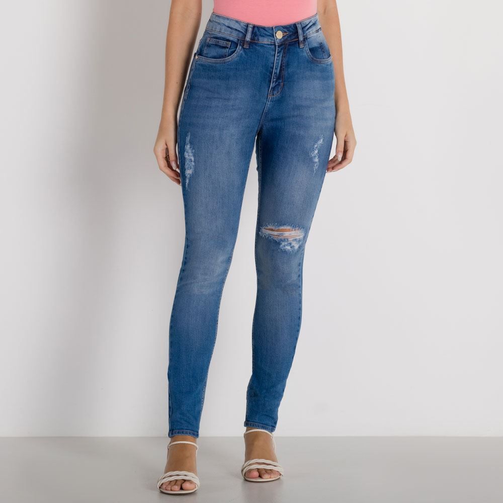Calça Jeans Skinny Joelho Rasgado Boby Blues