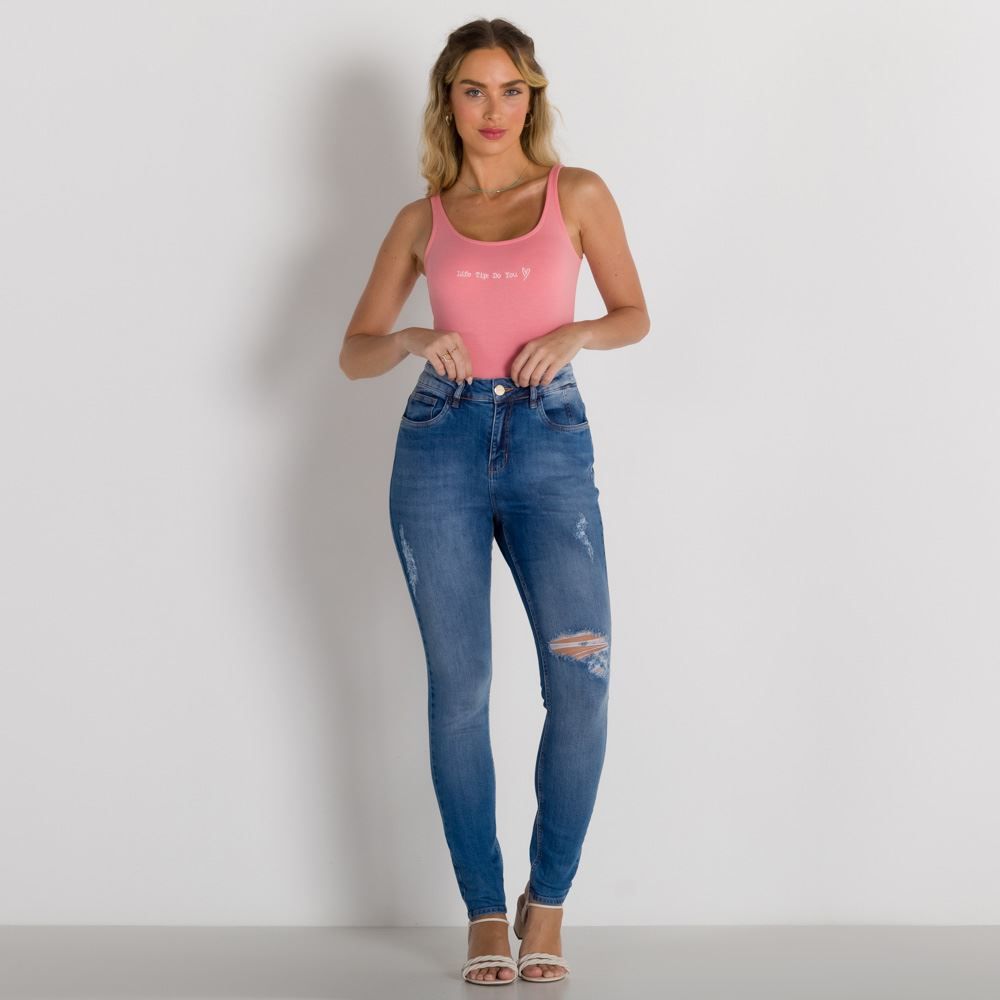 Calça Jeans Skinny Joelho Rasgado Boby Blues