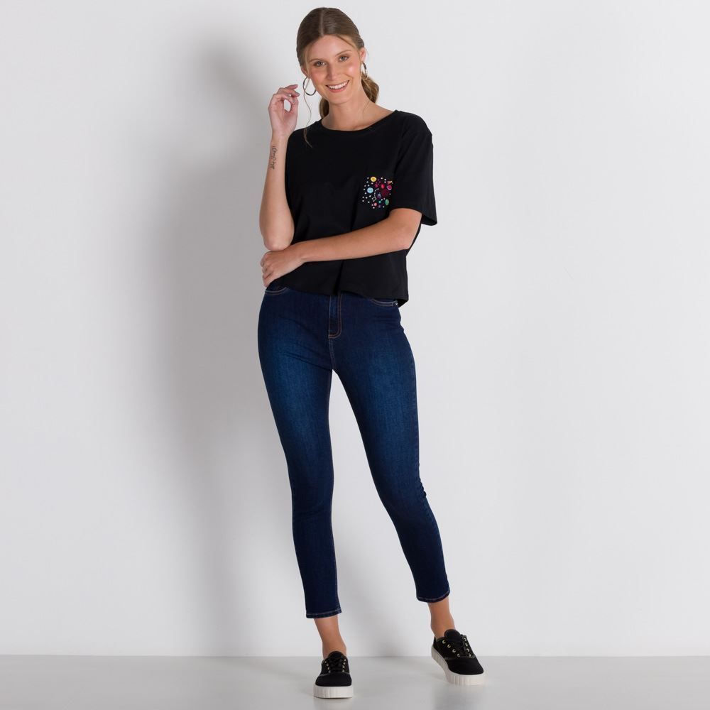 Calça Jeans Skinny Lavagem Tradicional Patricia Foster