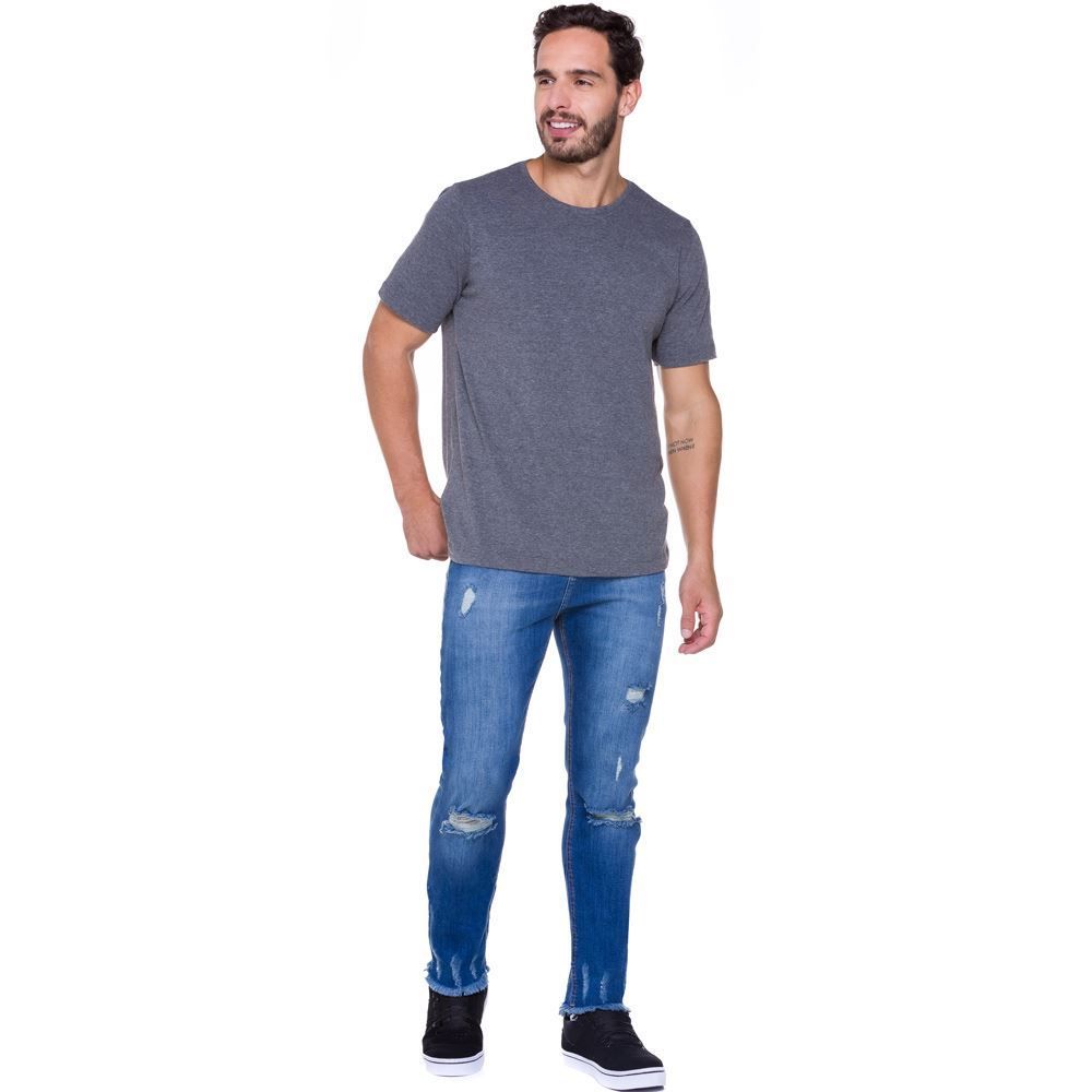 Calça Jeans Slim em Fio Contrastante Thing
