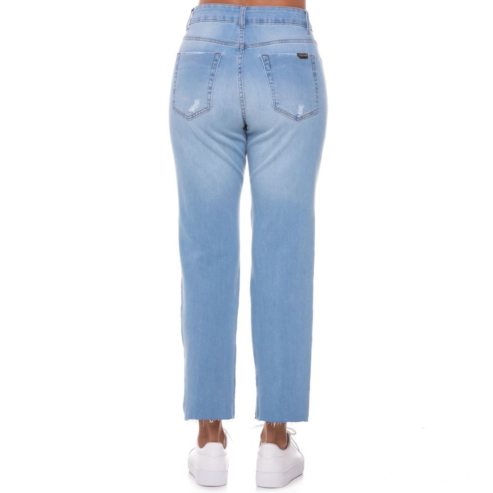 Calça Jeans Wide Leg Barra a Fio Patrícia Foster