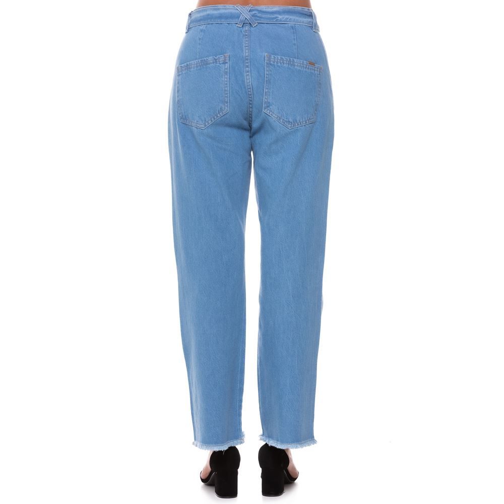 Calça Jeans Wide Leg com Faixa Patricia Foster